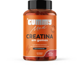Gummy Med Creatina em gomas sabor Blue Raspberry, pote com 60 gomas