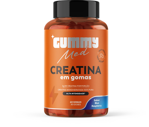Gummy Med Creatina em gomas sabor Morango, pote com 60 gomas